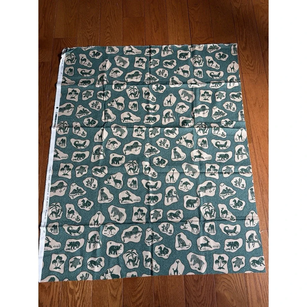 Bassett McNab Vintage Safari Animal Print Fabric Jungle Fever 37x45 W